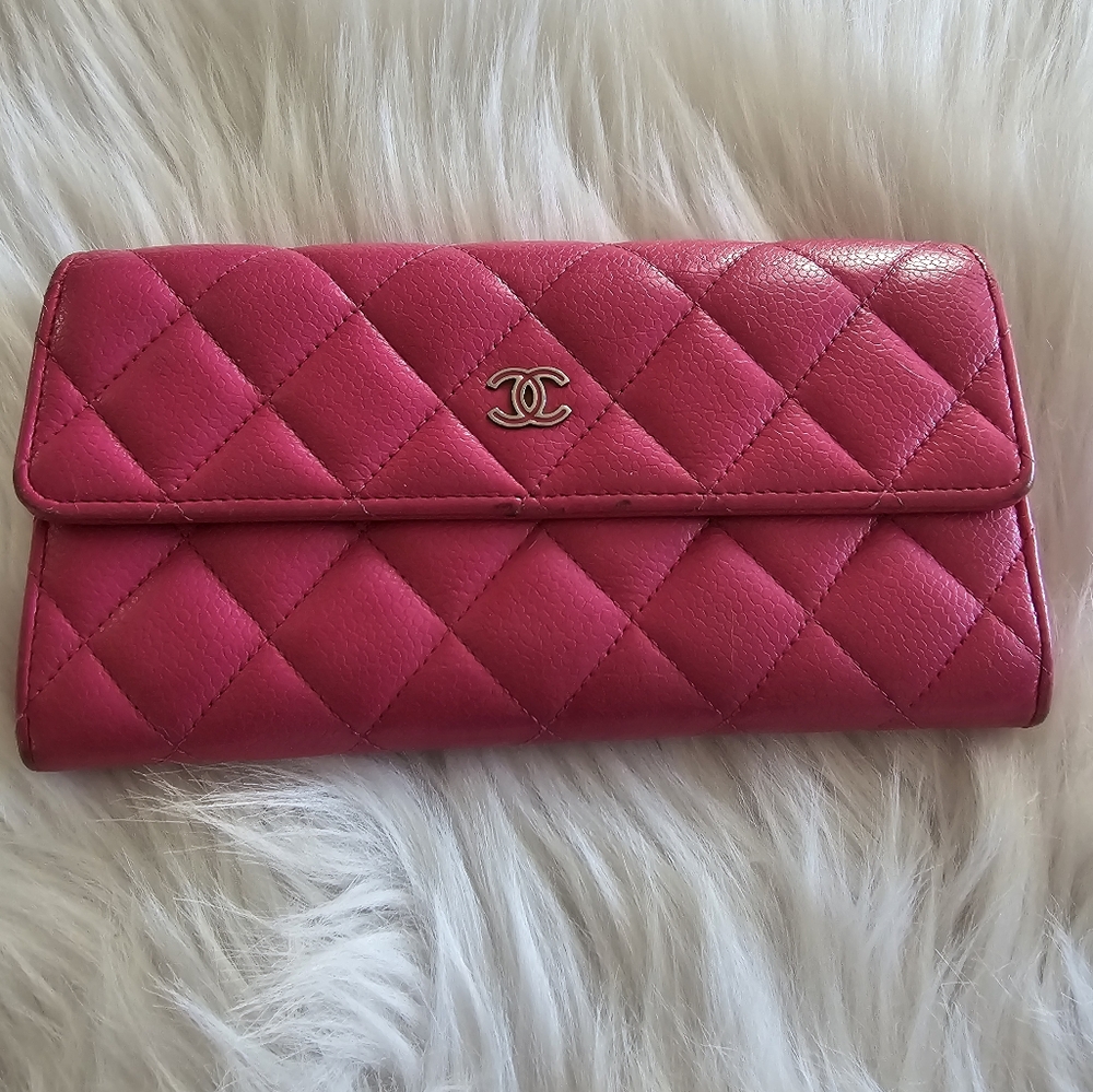Authentic!! Chanel Caviar Double flap Hot pink.